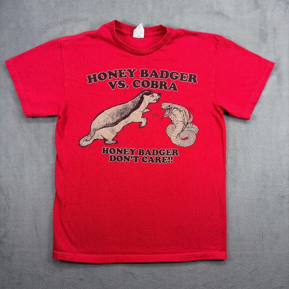 Delta Other - Honey Badger Vs. Cobra T-Shirt Men's Medium Red Delta Pro Weight Funny Meme Tee